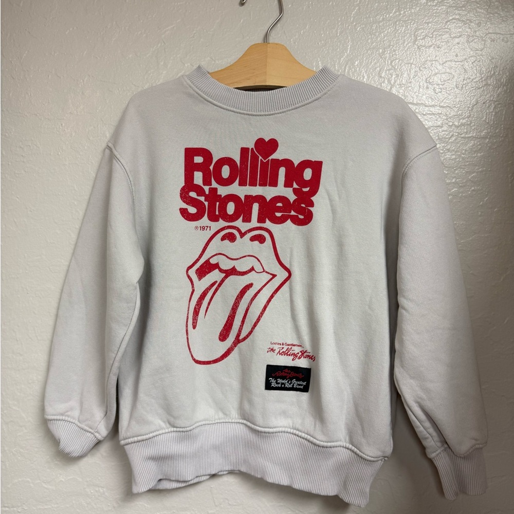 $18 ADD ON zara rolling stones sweatshirt 8-9Y Quincy Mae Janie and Jack